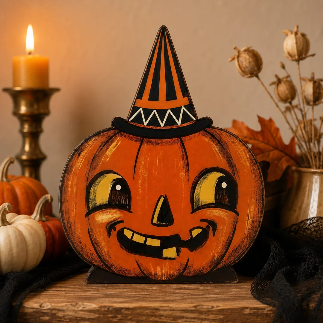 Vintage Halloween Wooden Character Tabletop Decor