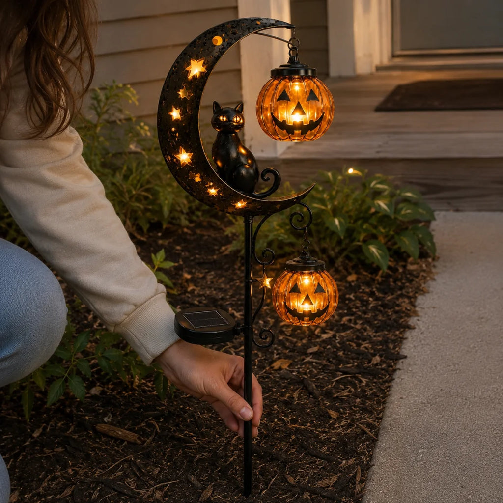 🎃Halloween Early Bird Special Sale 49% OFF-Pumpkin Moon Garden Stake Light