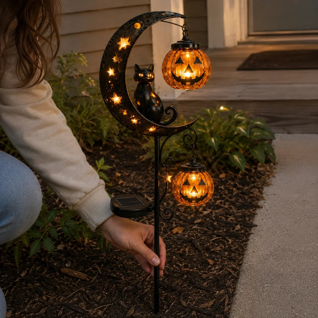 🎃Halloween Early Bird Special Sale 49% OFF-Pumpkin Moon Garden Stake Light