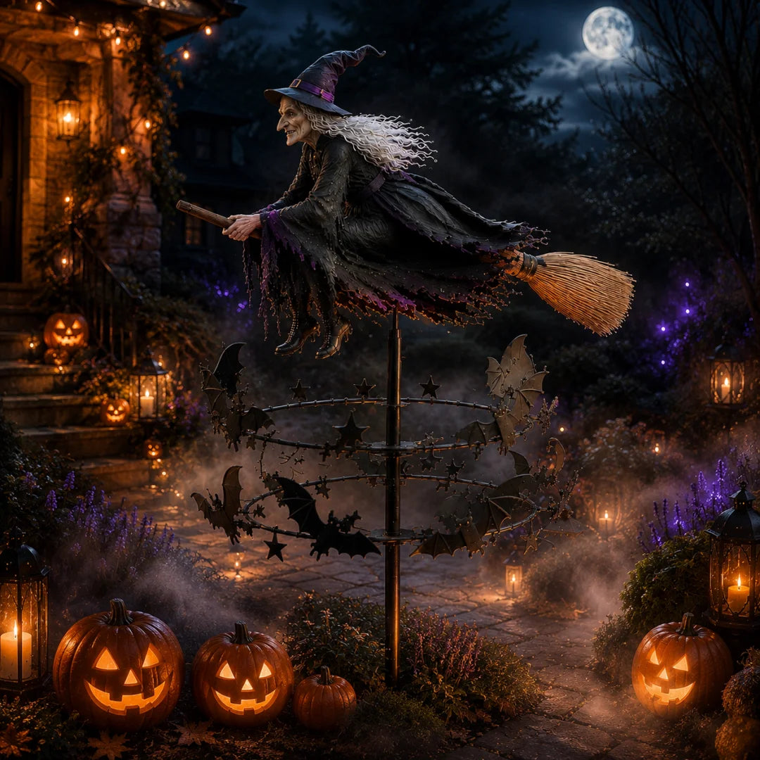 🔥50% Off Last Day -Halloween Early Bird Special🧙‍♀️ The Enchanted Witch Garden Wind Spinner