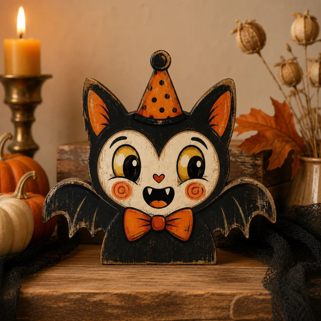 Vintage Halloween Wooden Character Tabletop Decor
